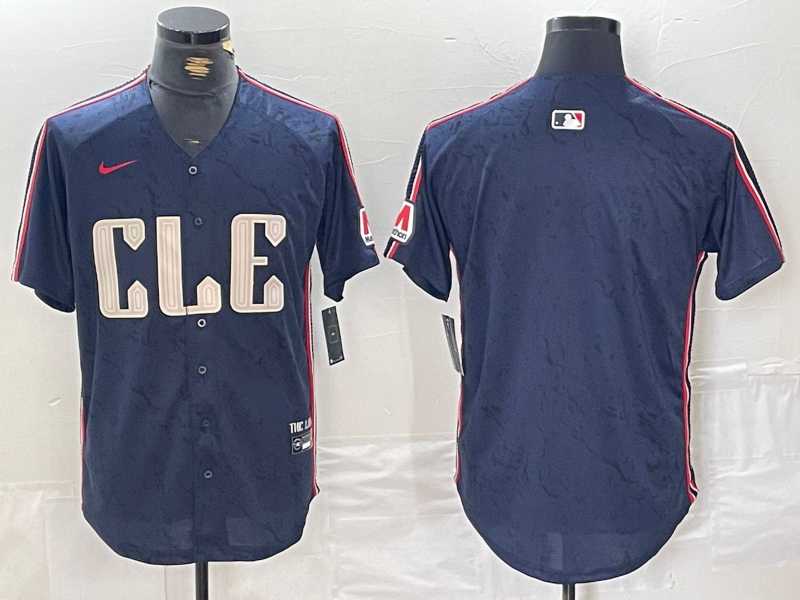 Men%27s Cleveland Guardians Blank Navy 2024 City Connect Limited Stitched Jersey->detroit tigers->MLB Jersey